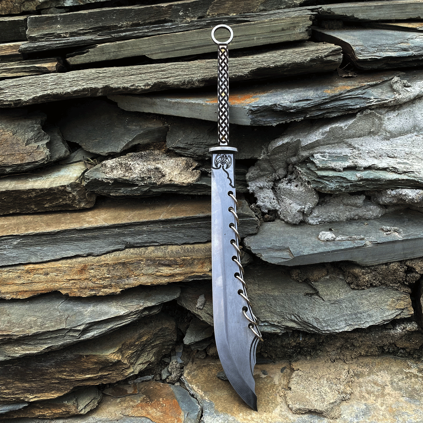 Hand-Forged Nine-ring Broadsword Miniature 32CM/12.6"