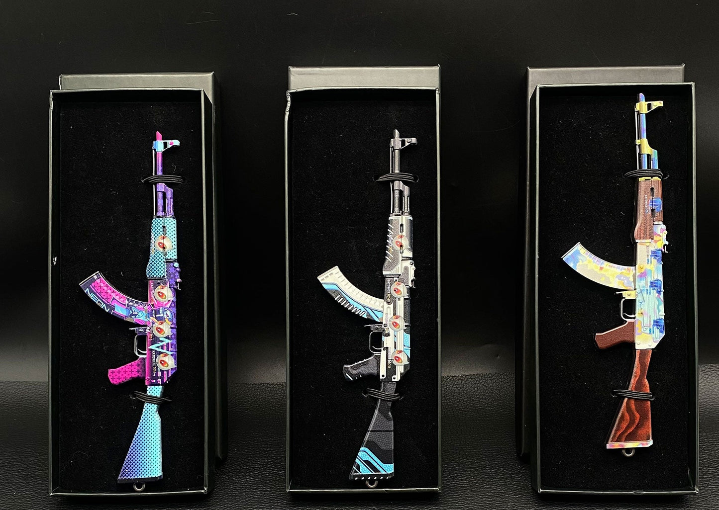 Case Hardened Skin Balisong & Stickers & 4 Keychains &Random 1 AK With Gift Case