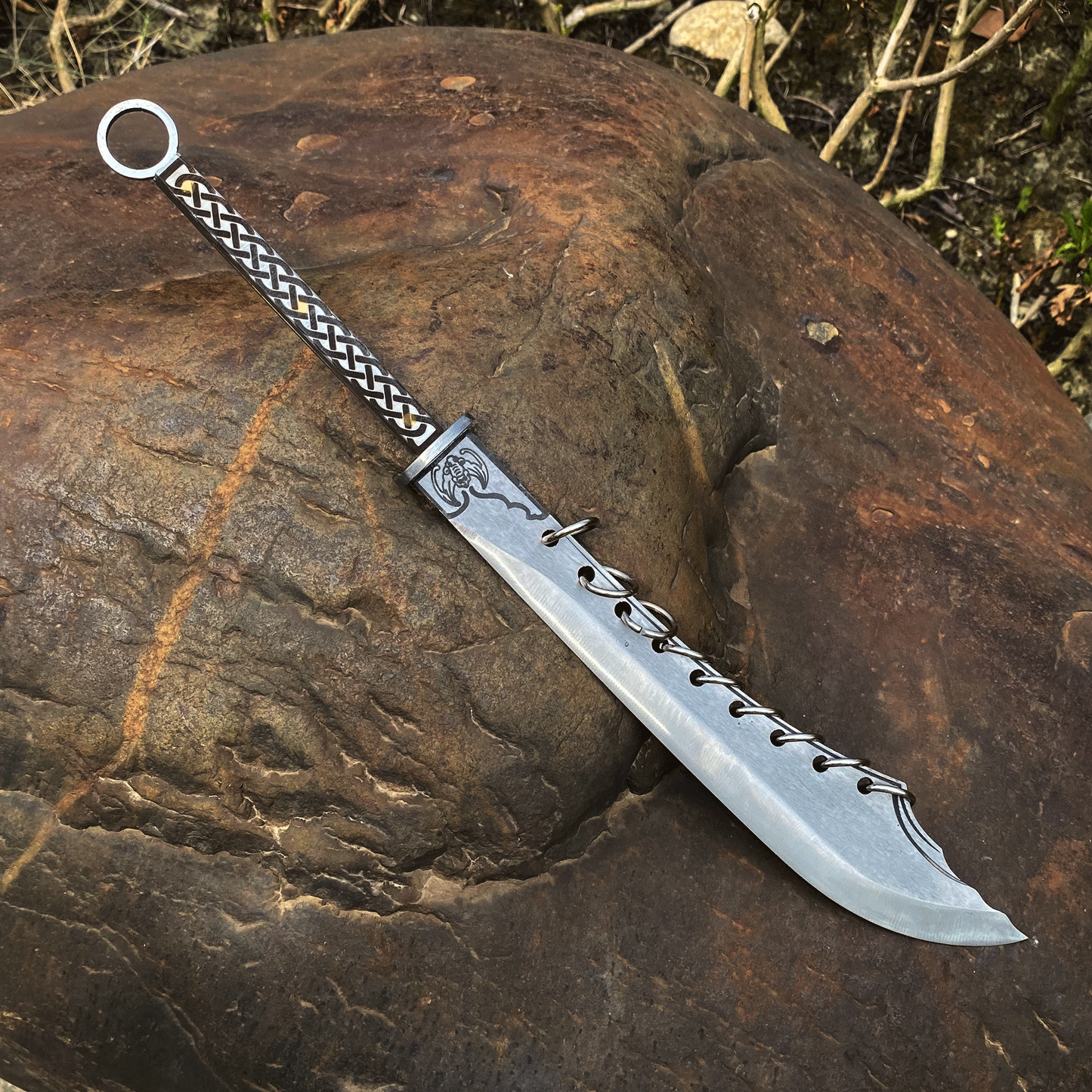 Hand-Forged Nine-ring Broadsword Miniature 32CM/12.6"