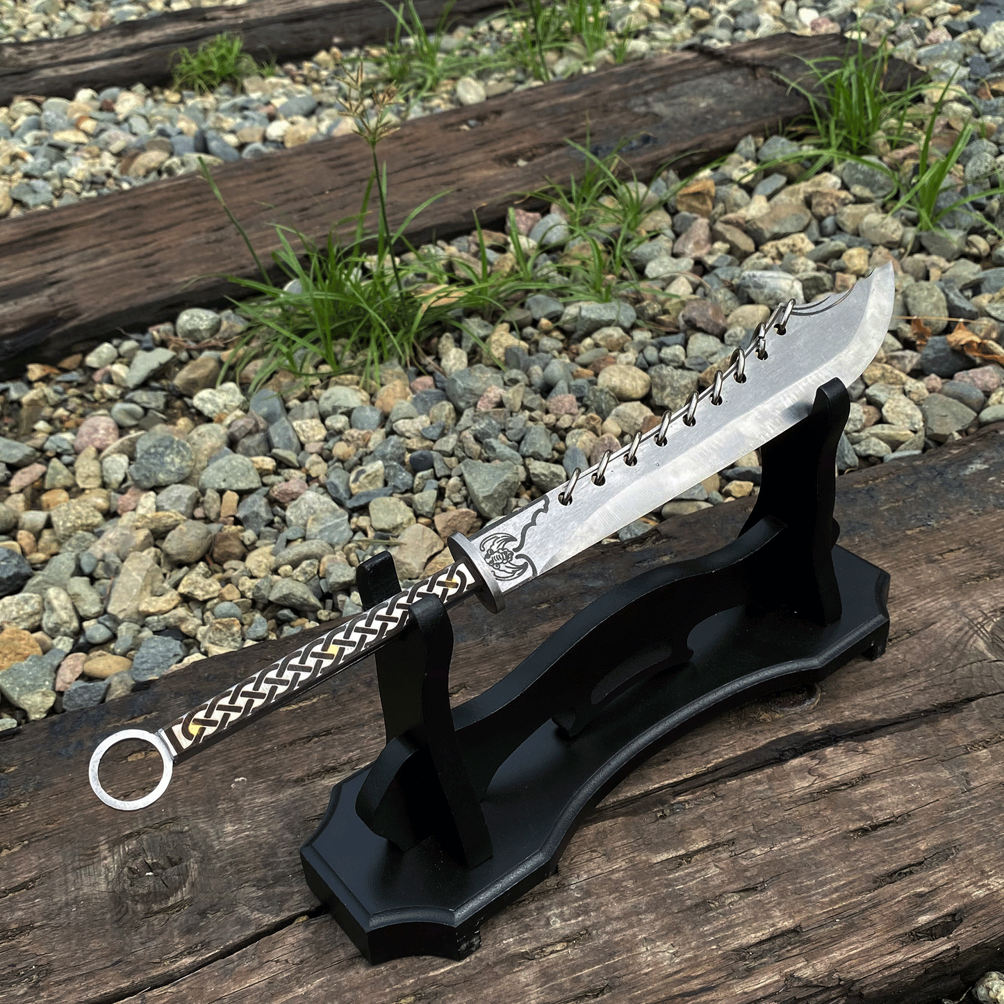 Hand-Forged Nine-ring Broadsword Miniature 32CM/12.6"