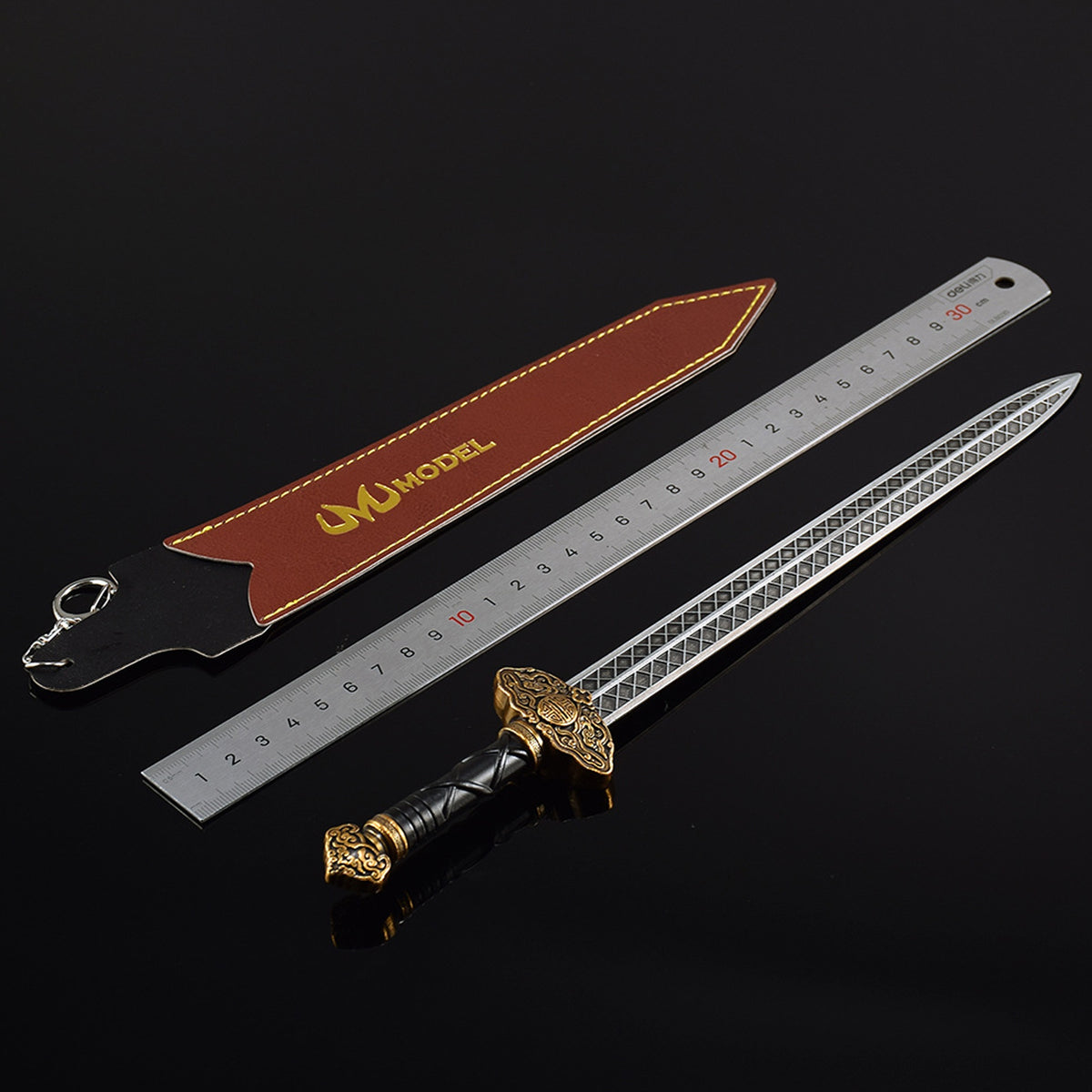 Game for Peace Star Shatter Sword Alloy Replica Battle Royale Game Weapon Prop with Leather Sheath