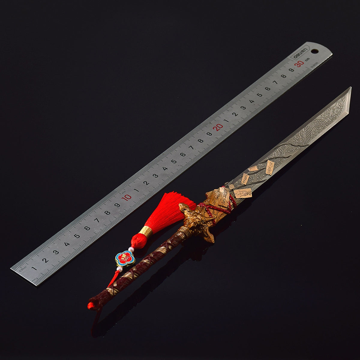 Modao Dragon Swallow Alloy Replica Peacekeeper Elite Game Replica Sword Chinese Dragon Pattern Collectible Ornament Desktop Decoration Gift
