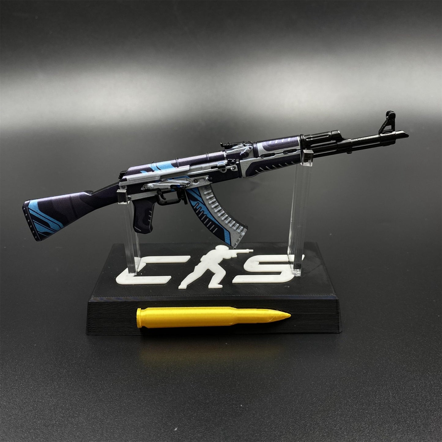 Hot Game CS2 AK-47 Vulcan Skin Tiny Gun Metal Replica Game Prop Collectible