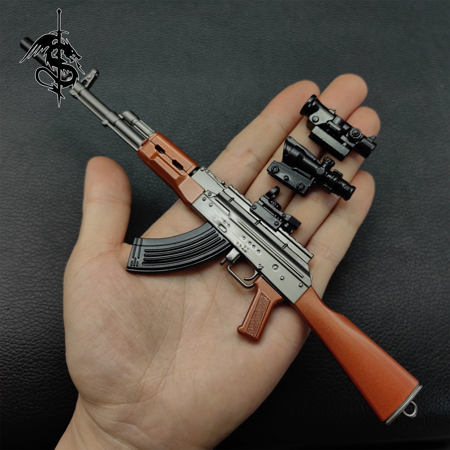 AK47 Small Metal Replica Kalashnikov Assault Rifle Miniature