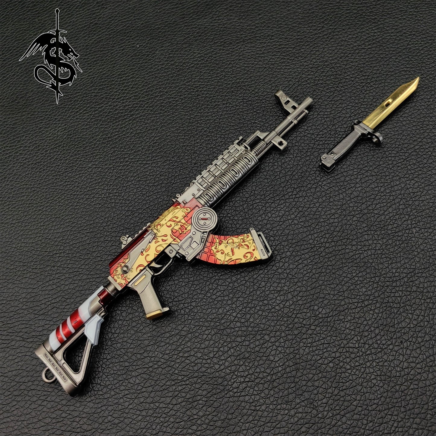 AK47 Metal Miniature With Knife AK47 Figure Weapon