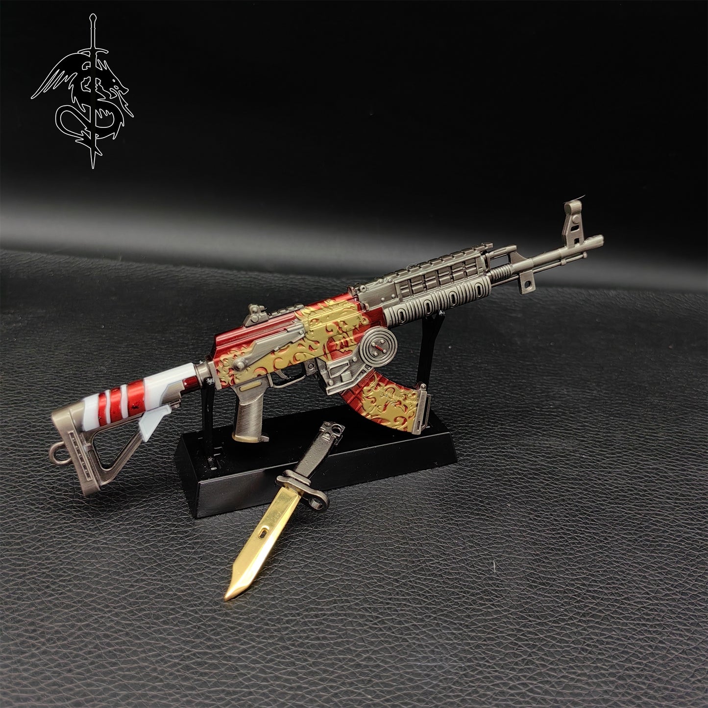 AK47 Metal Miniature With Knife AK47 Figure Weapon