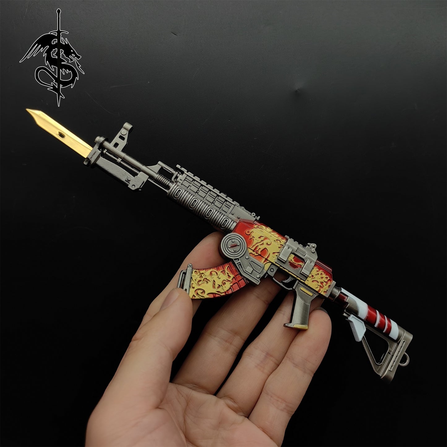 AK47 Metal Miniature With Knife AK47 Figure Weapon