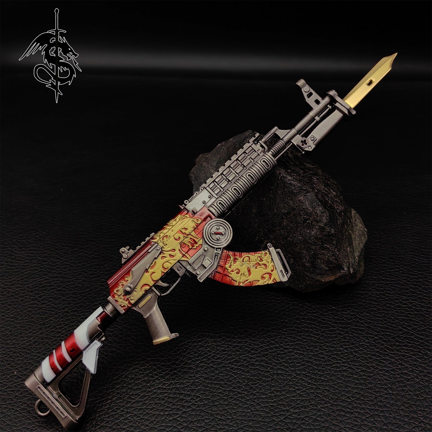 AK47 Metal Miniature With Knife AK47 Figure Weapon