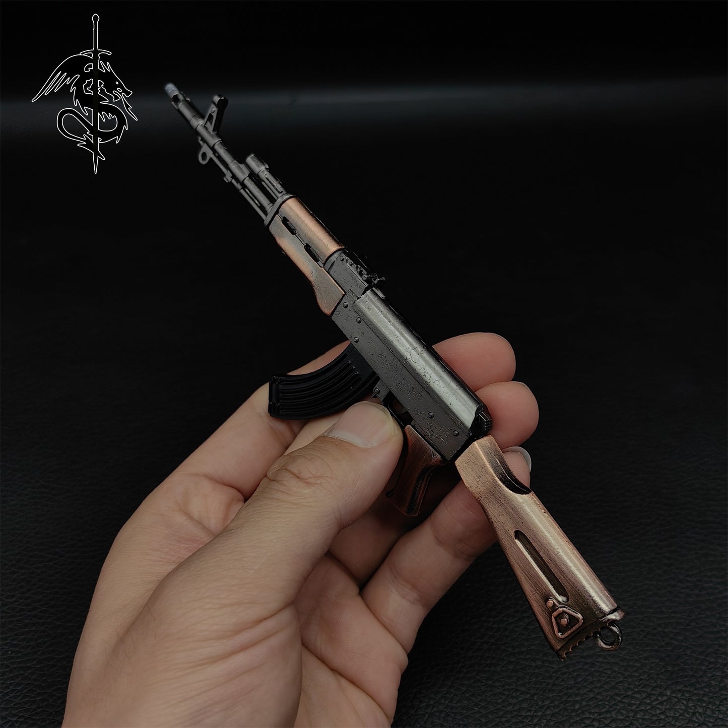 Metal Small AKM Gun Toy Russian Solider Weapon Collection