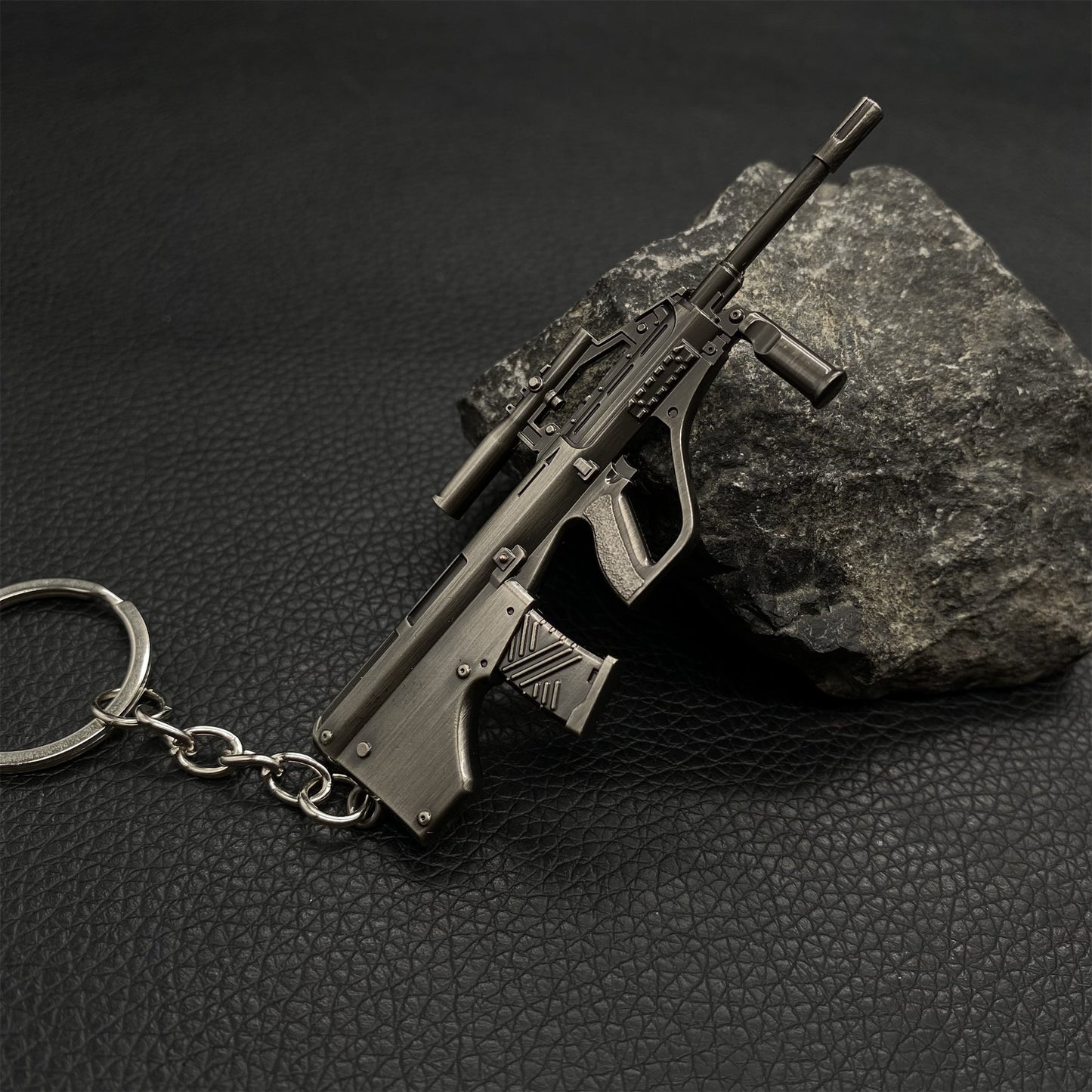 Tiny AUG Assault Rifle Metal Gun Keychain