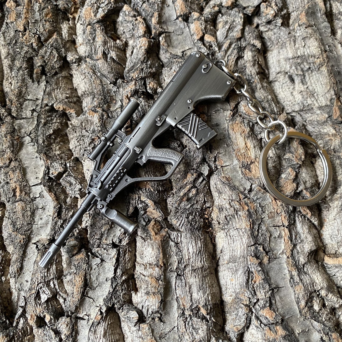Tiny AUG Assault Rifle Metal Gun Keychain
