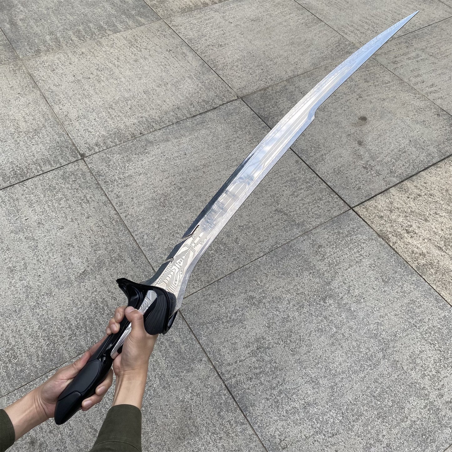 Life-Size Alita Sword Damascus Steel Blade Replica 95CM/37.4"