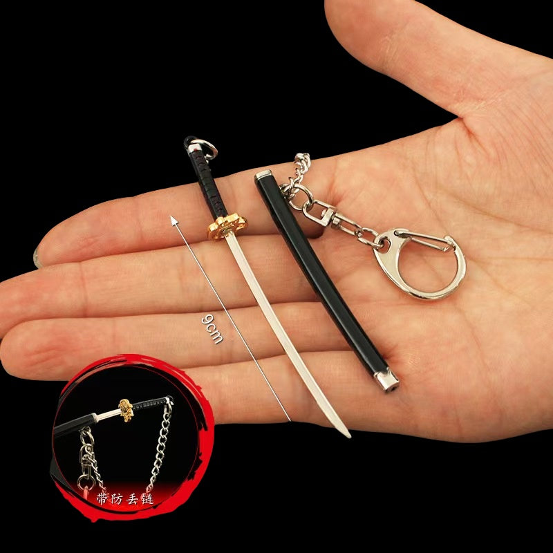 Famous Anime Samurai Sword Miniature 1/12 Metal Keychain