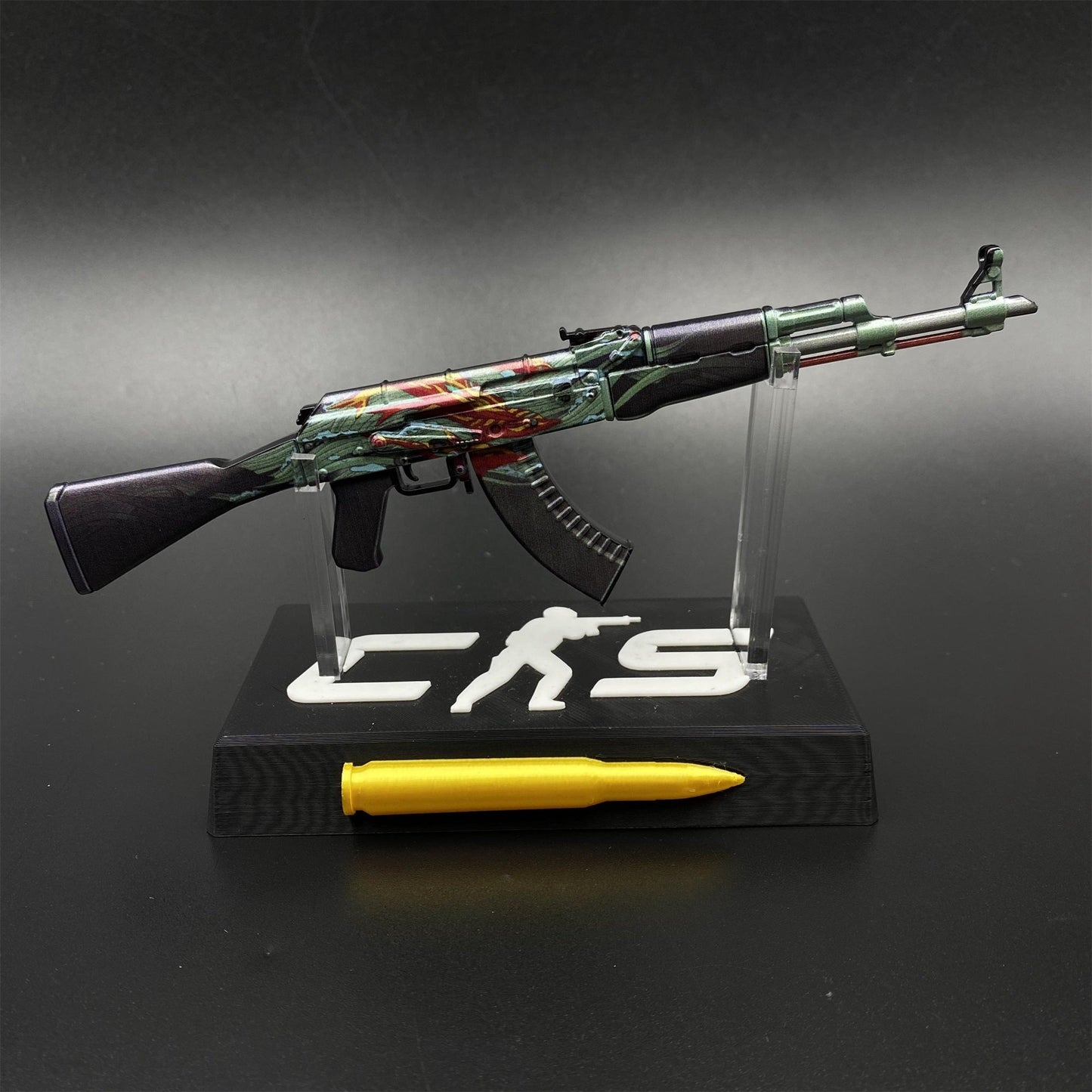 CS2 Game Peripheral - Tiny Gun AK47 Aquamarine Revenge Metal Replica Game Prop Collectible