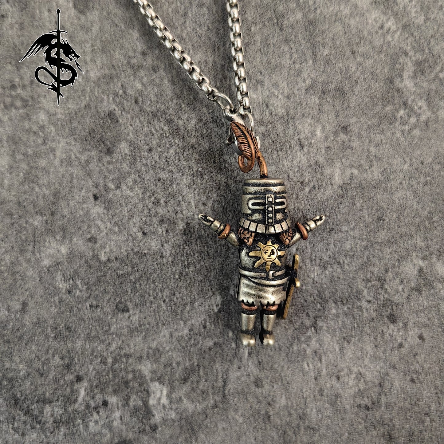 Solaire of Astora Necklace Sun Knight 925 Silver Pendant