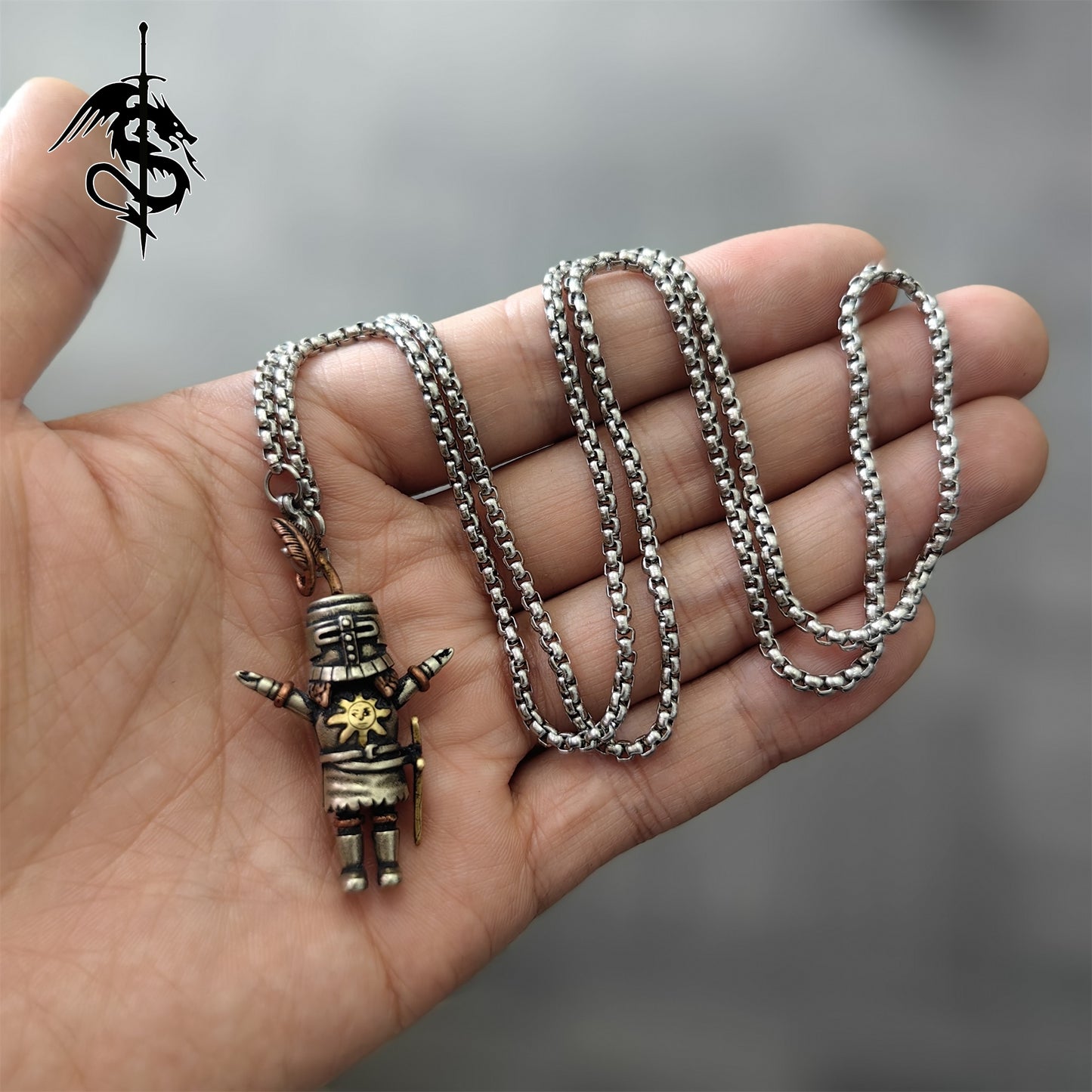 Solaire of Astora Necklace Sun Knight 925 Silver Pendant