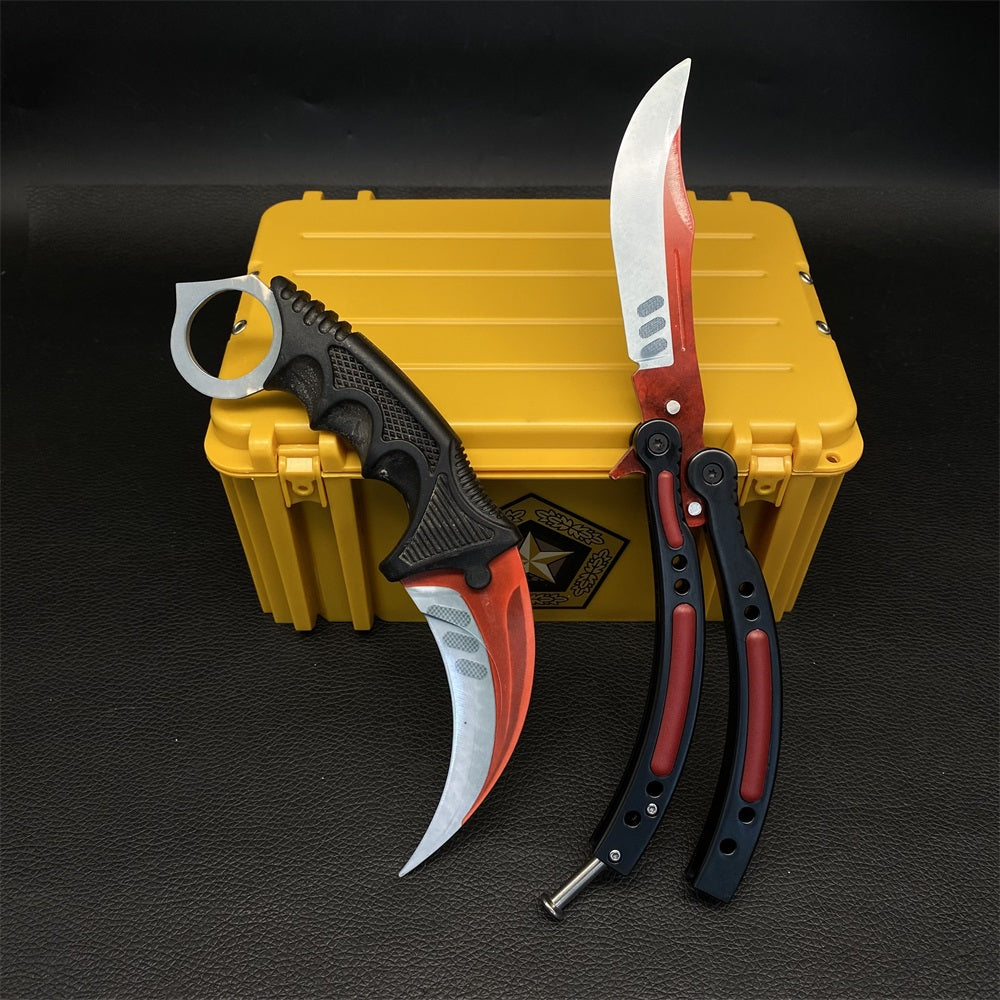 Autotronic Skin Karambit Trainer & Balisong Knife Gift Case