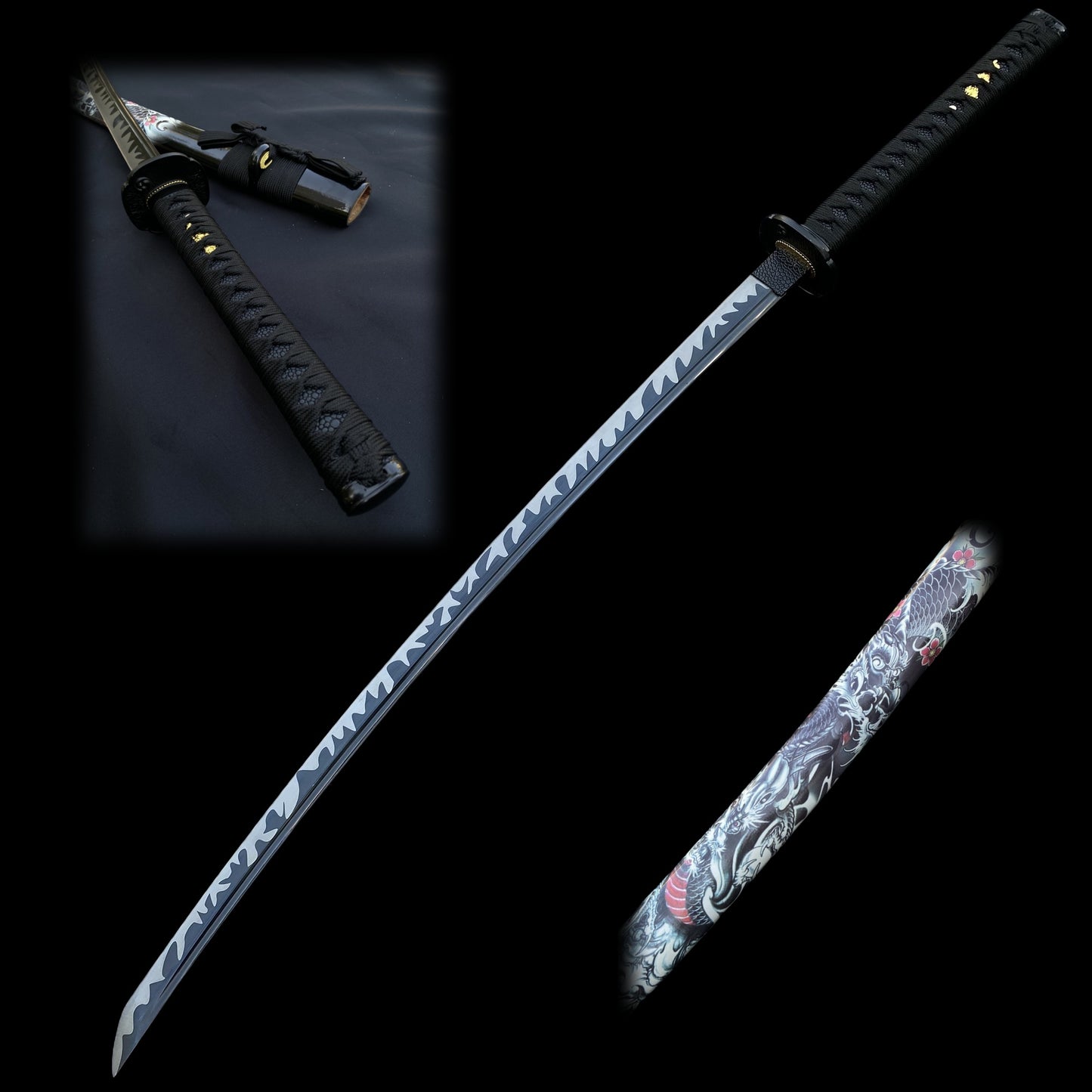 Hand-forged Japanese Katana-Black Dragon's Fang