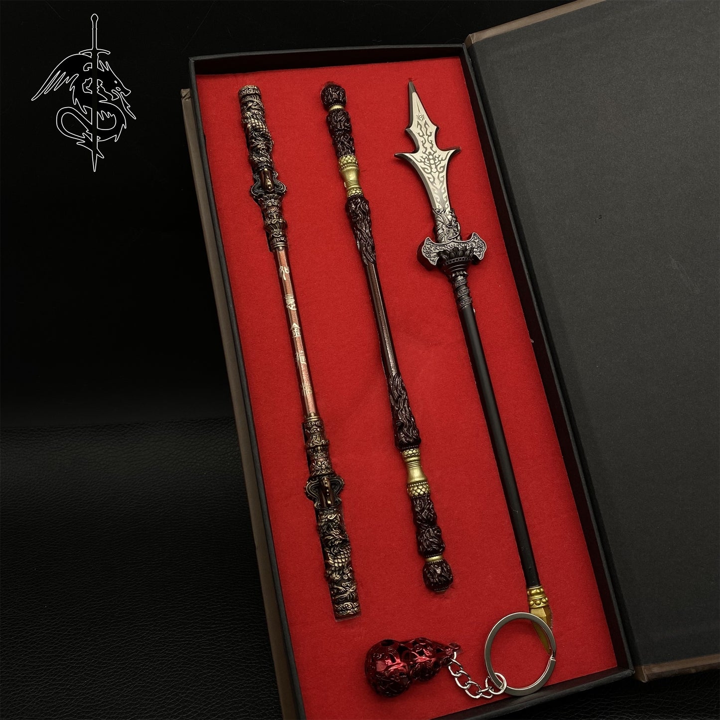 Black Myth: Wukong Bars & Yangjian Trident Metal Props Replica 4 In 1 Gift Box