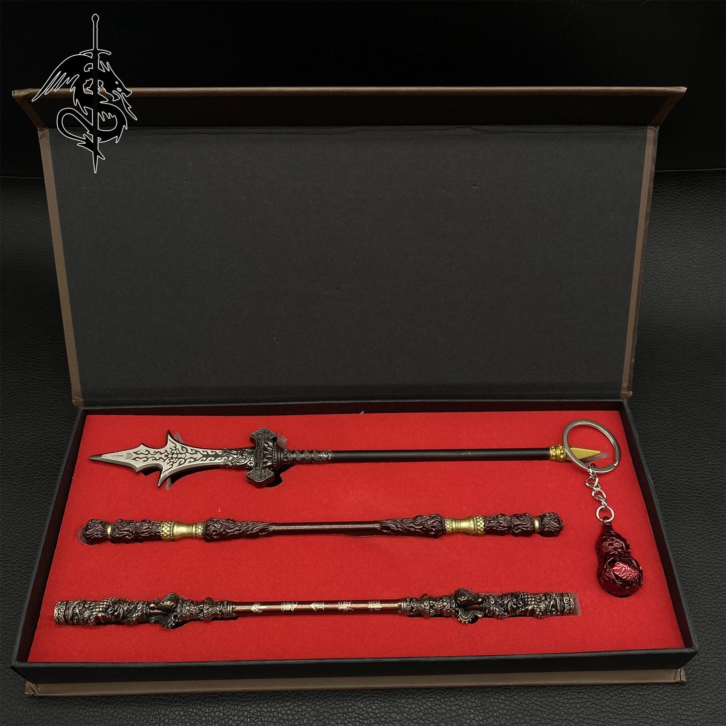 Black Myth: Wukong Bars & Yangjian Trident Metal Props Replica 4 In 1 Gift Box