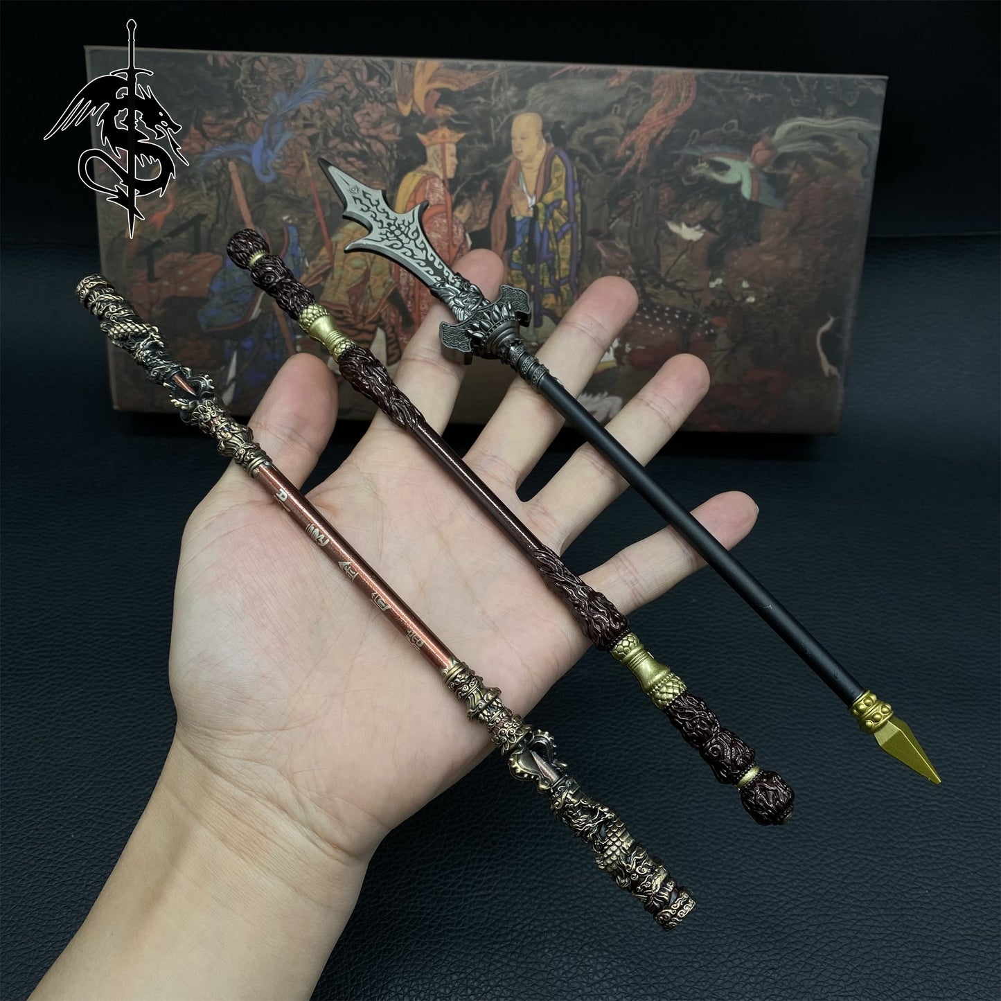 Black Myth: Wukong Bars & Yangjian Trident Metal Props Replica 4 In 1 Gift Box