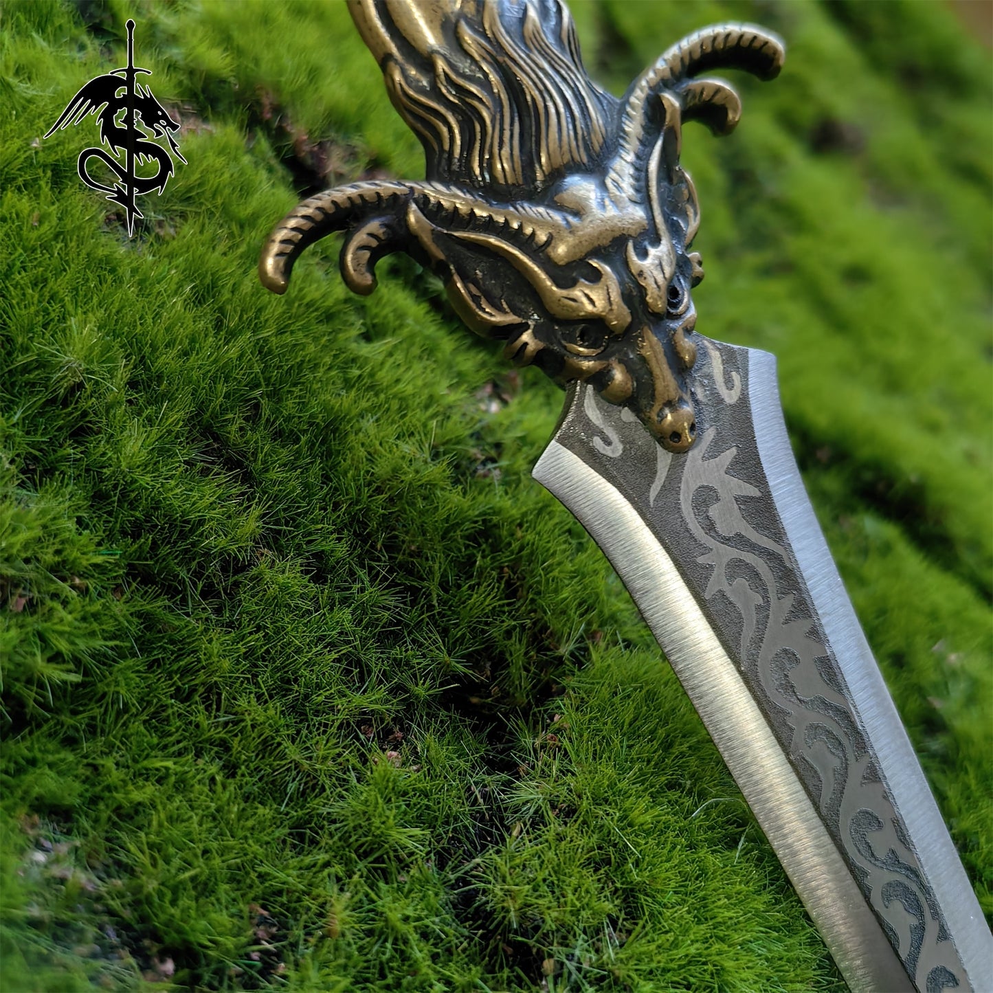 Brass Dragon Tea Knife Hand Forged Short Sword Letter Opener