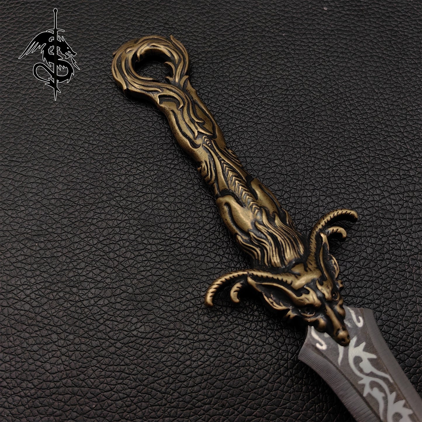 Brass Dragon Tea Knife Hand Forged Short Sword Letter Opener