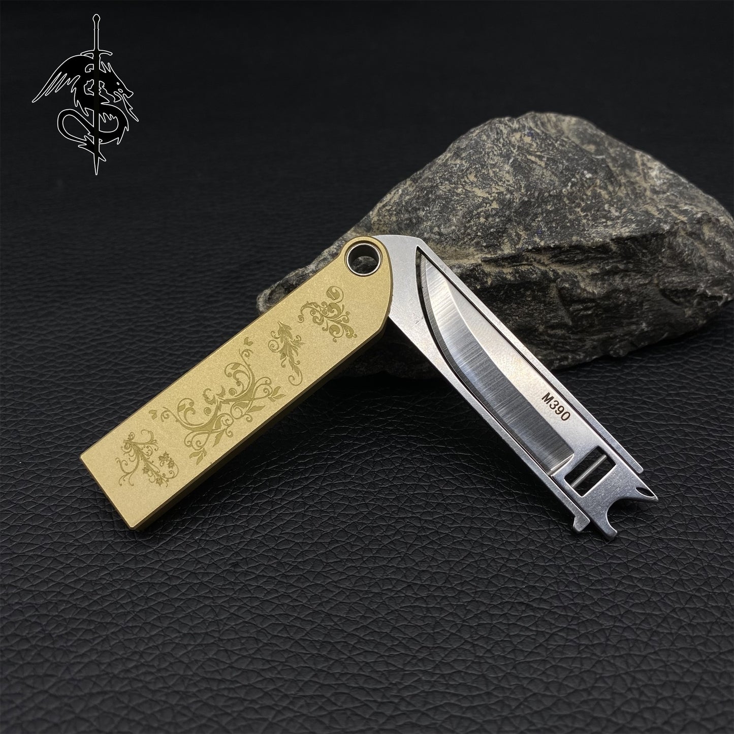 Brass Handle M390 Steel Creative EDC Folding Knife
