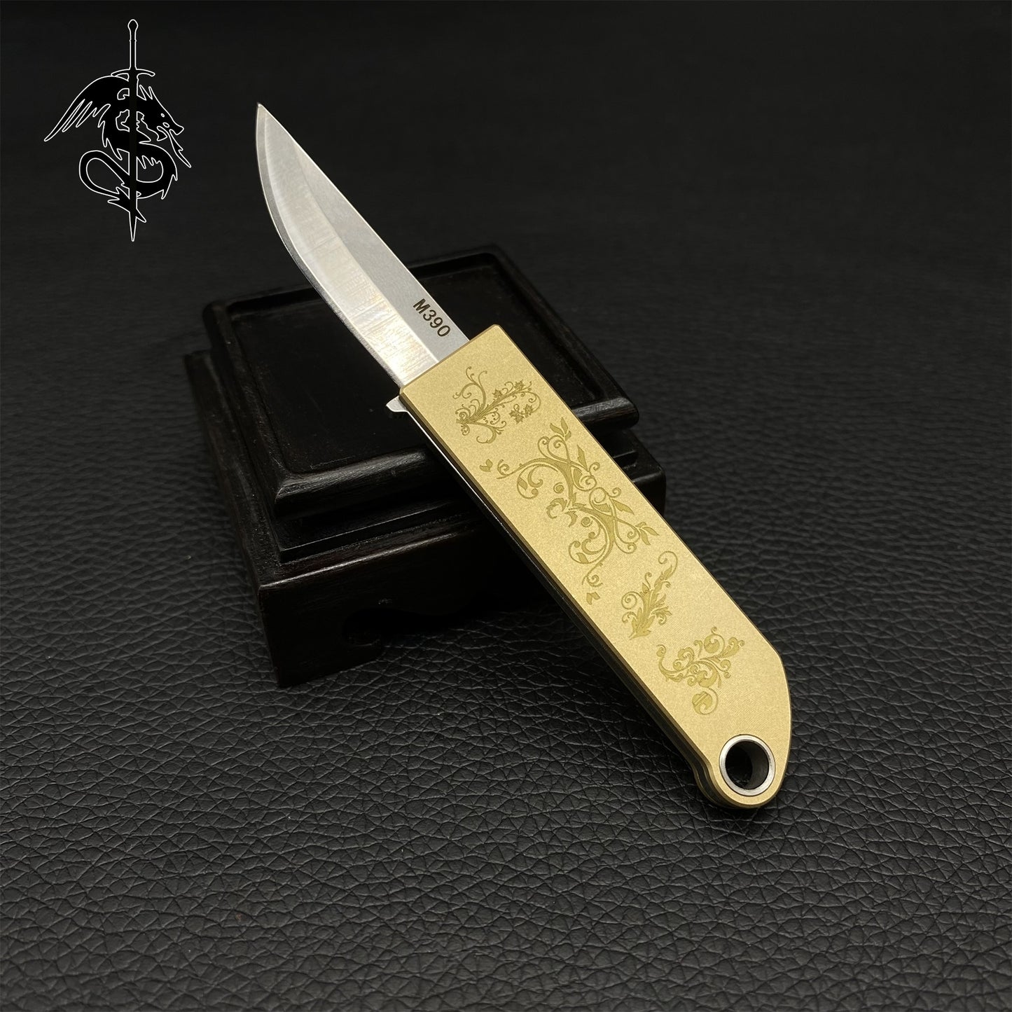 Brass Handle M390 Steel Creative EDC Folding Knife