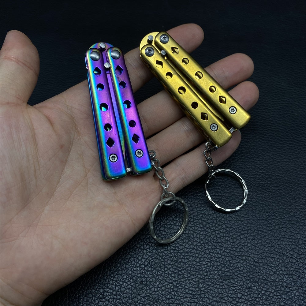 Steel Mini Butterfly Knife EDC Tool Knife 2 In 1 Pack