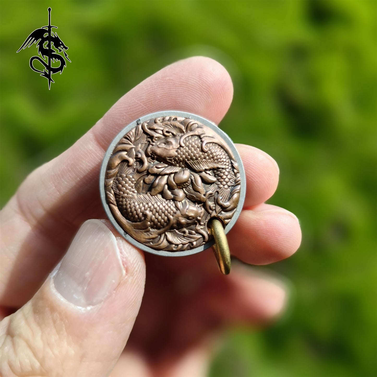 Chinese Style Goldfish Coin EDC Tool Knife Ocean Inspired Necklace