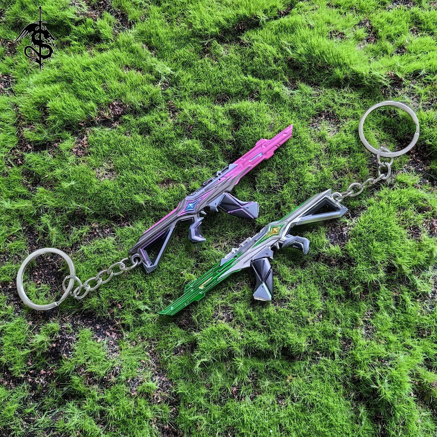 Mini Comet Vandal Gun Model Metal Keychain 2 Colors