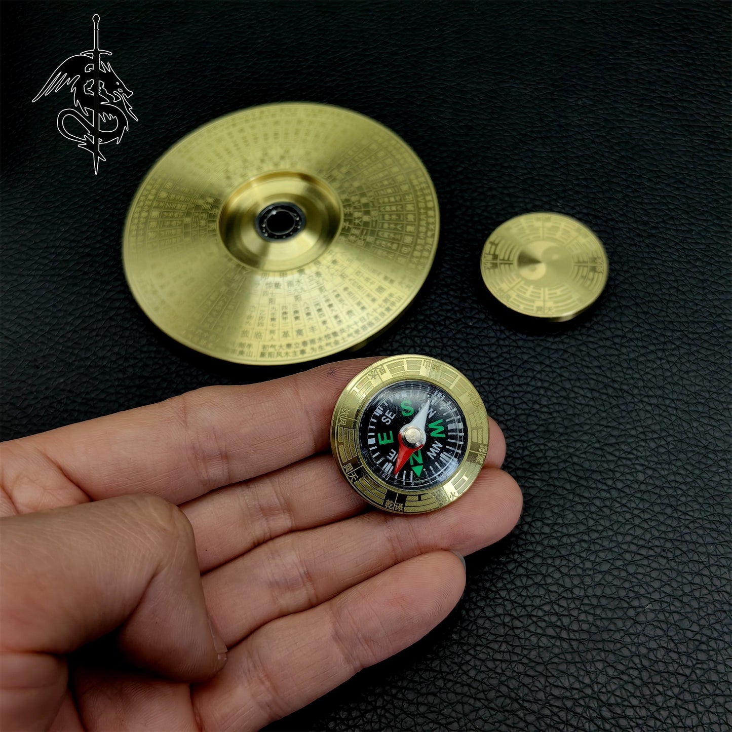 Brass Bagua Compass Finger Spinner