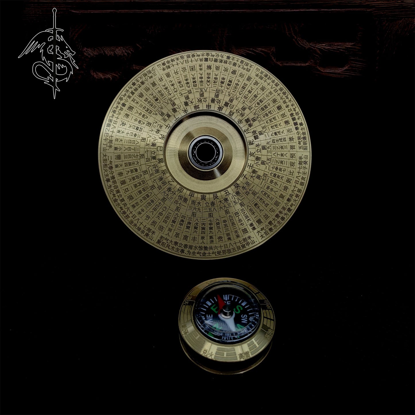 Brass Bagua Compass Finger Spinner