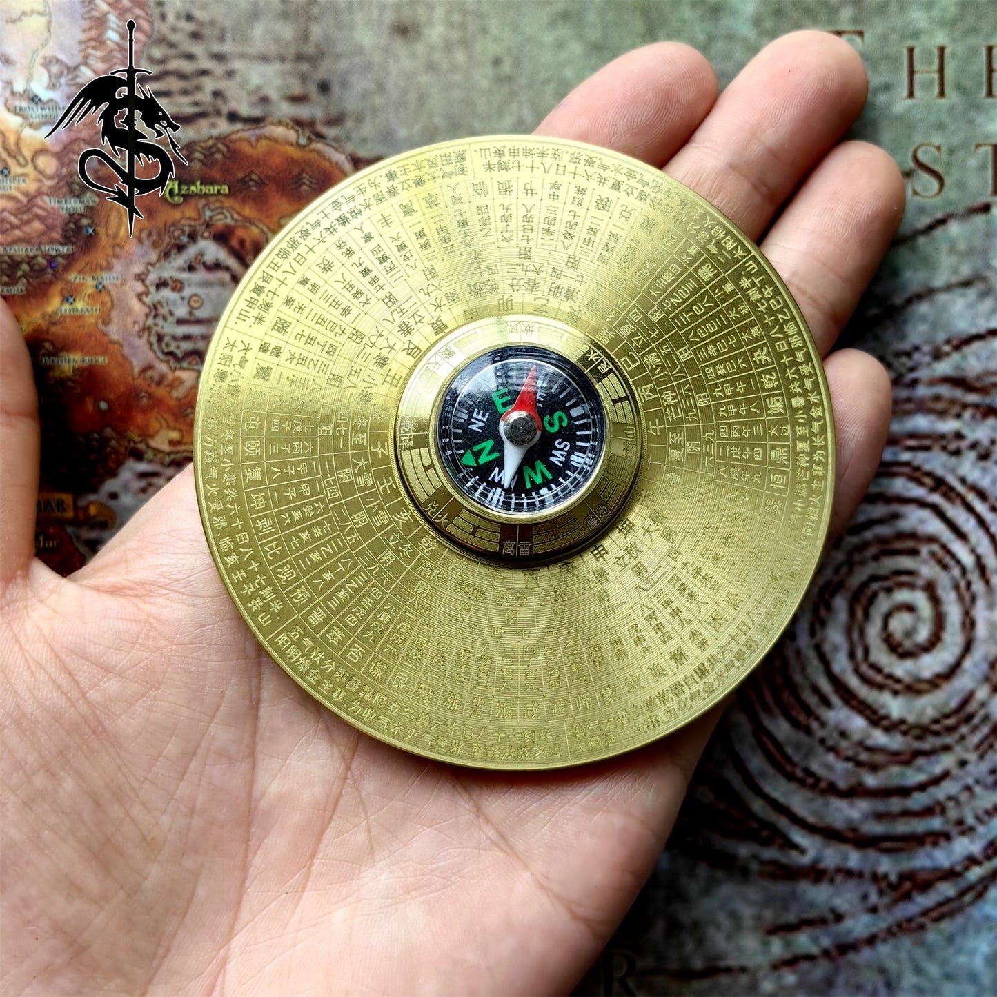 Brass Bagua Compass Finger Spinner