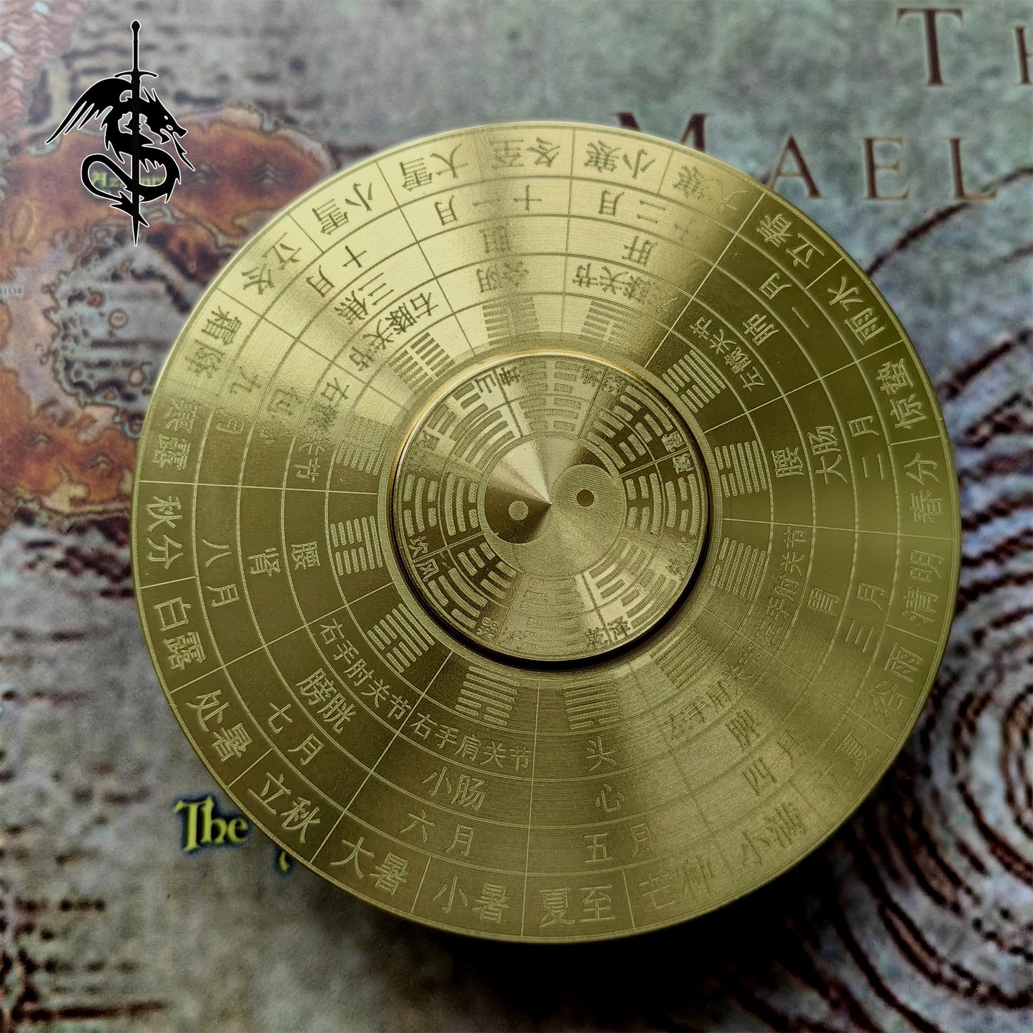 Brass Bagua Compass Finger Spinner
