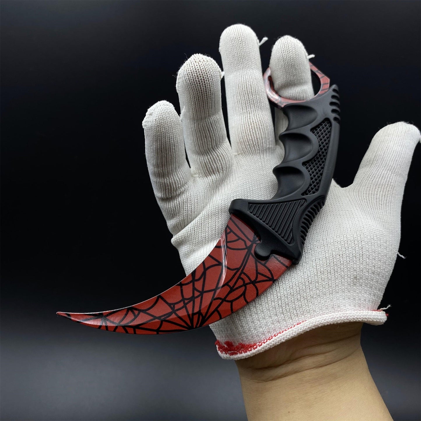CS2 Game Karambit Crimson Web Skin Replica Dull Blade Trainer Knife For Collection