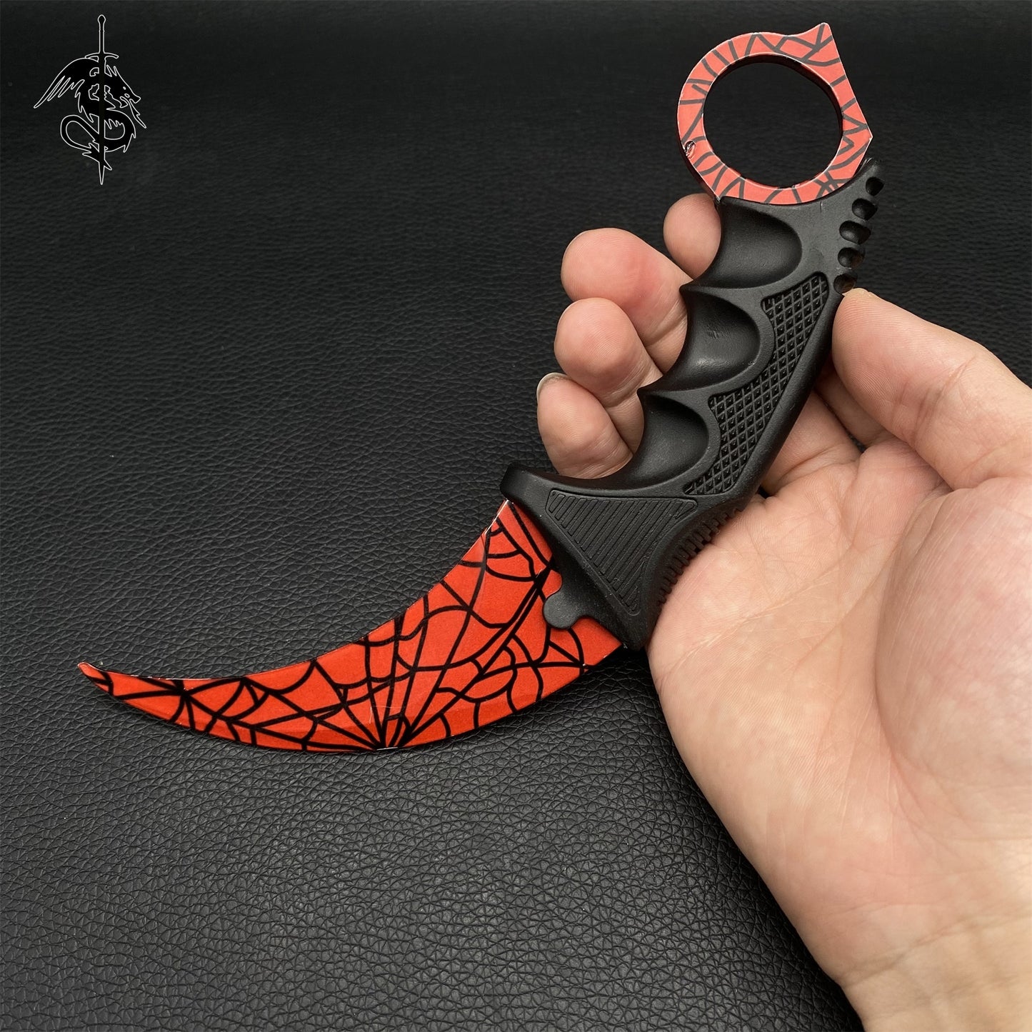 Crimson Web Skin Balisong & Stickers & 4 Keychains &Random 1 AK With Gift Case