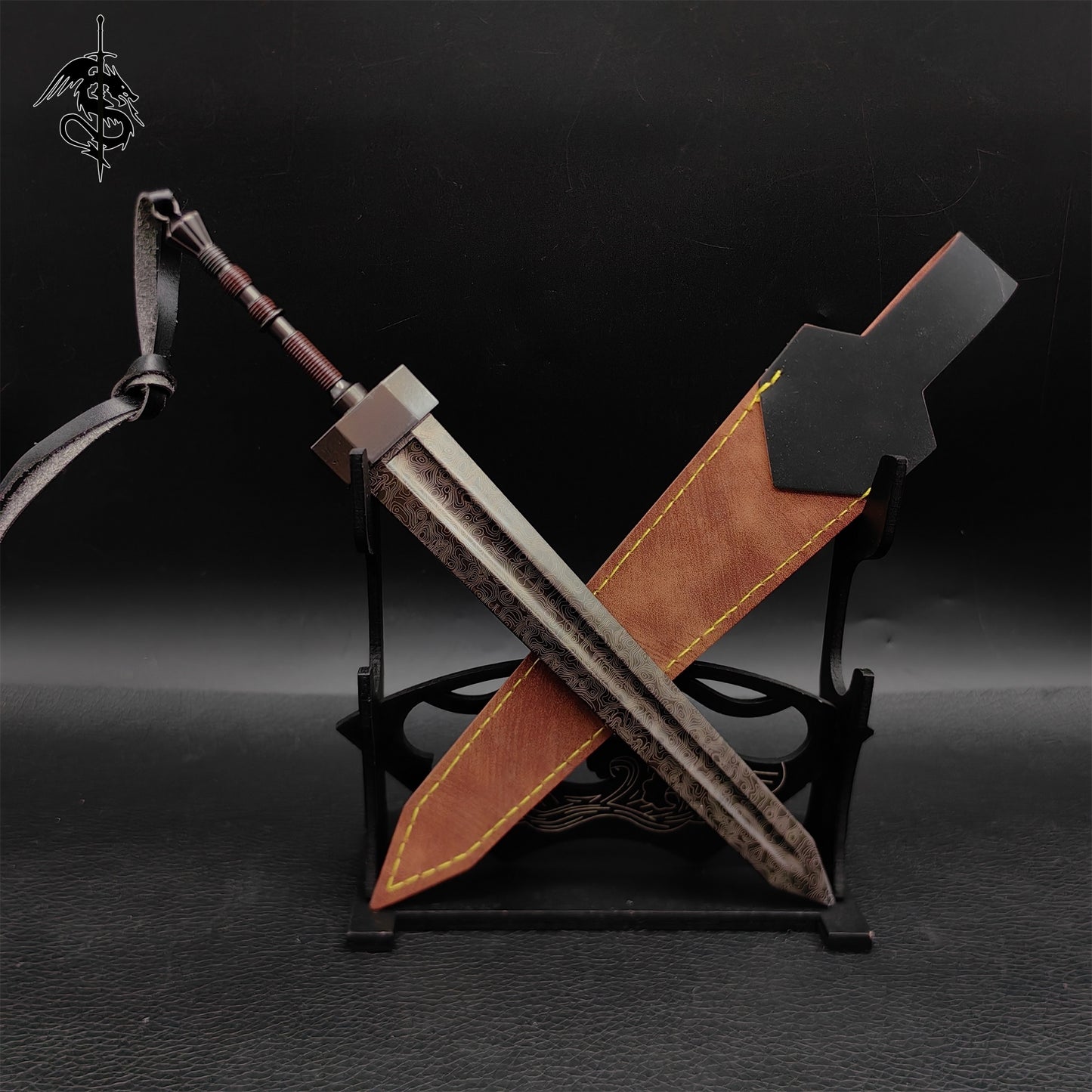 Soul Game Classical Greatsword Small Metal Replica With Damascus Pattern