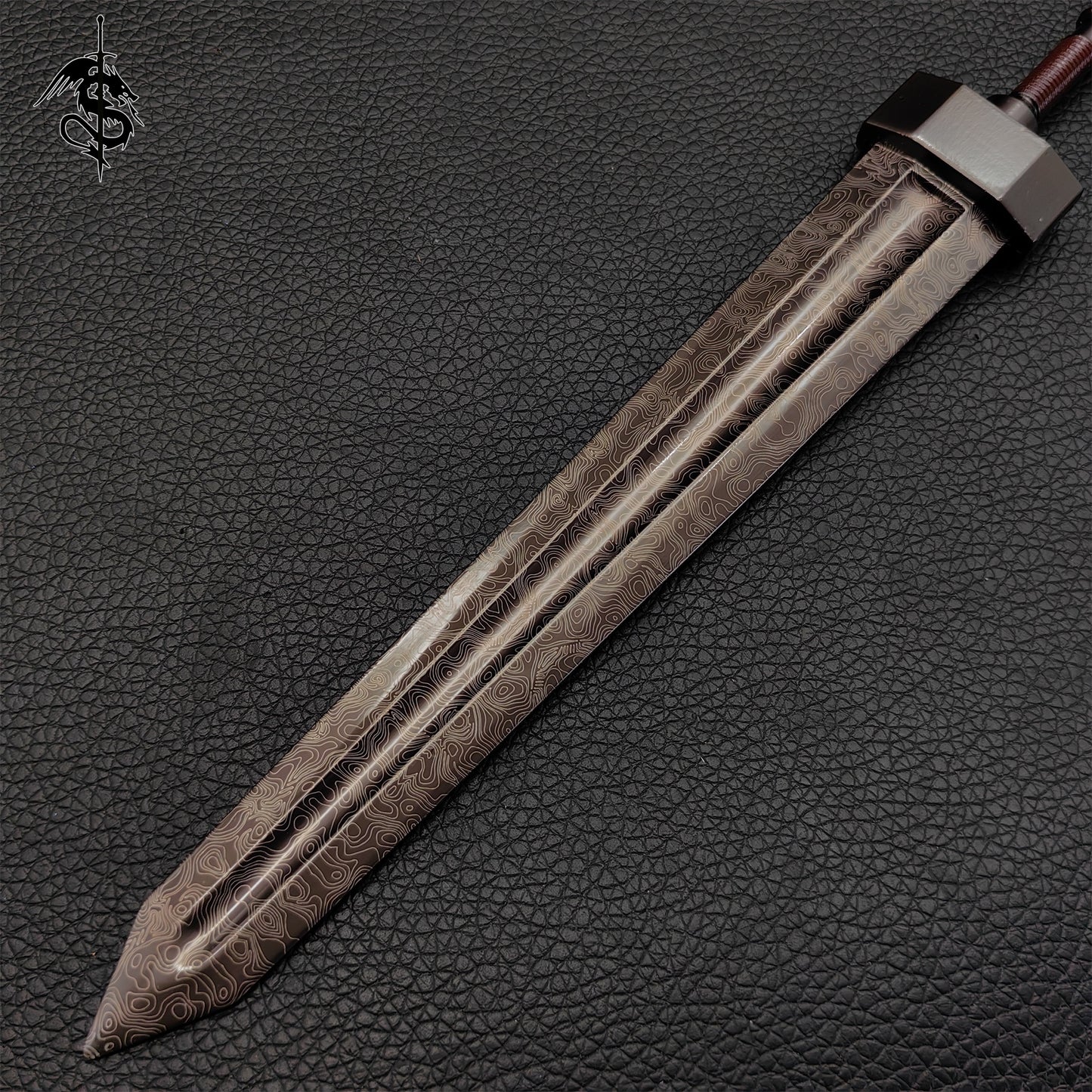 Soul Game Classical Greatsword Small Metal Replica With Damascus Pattern