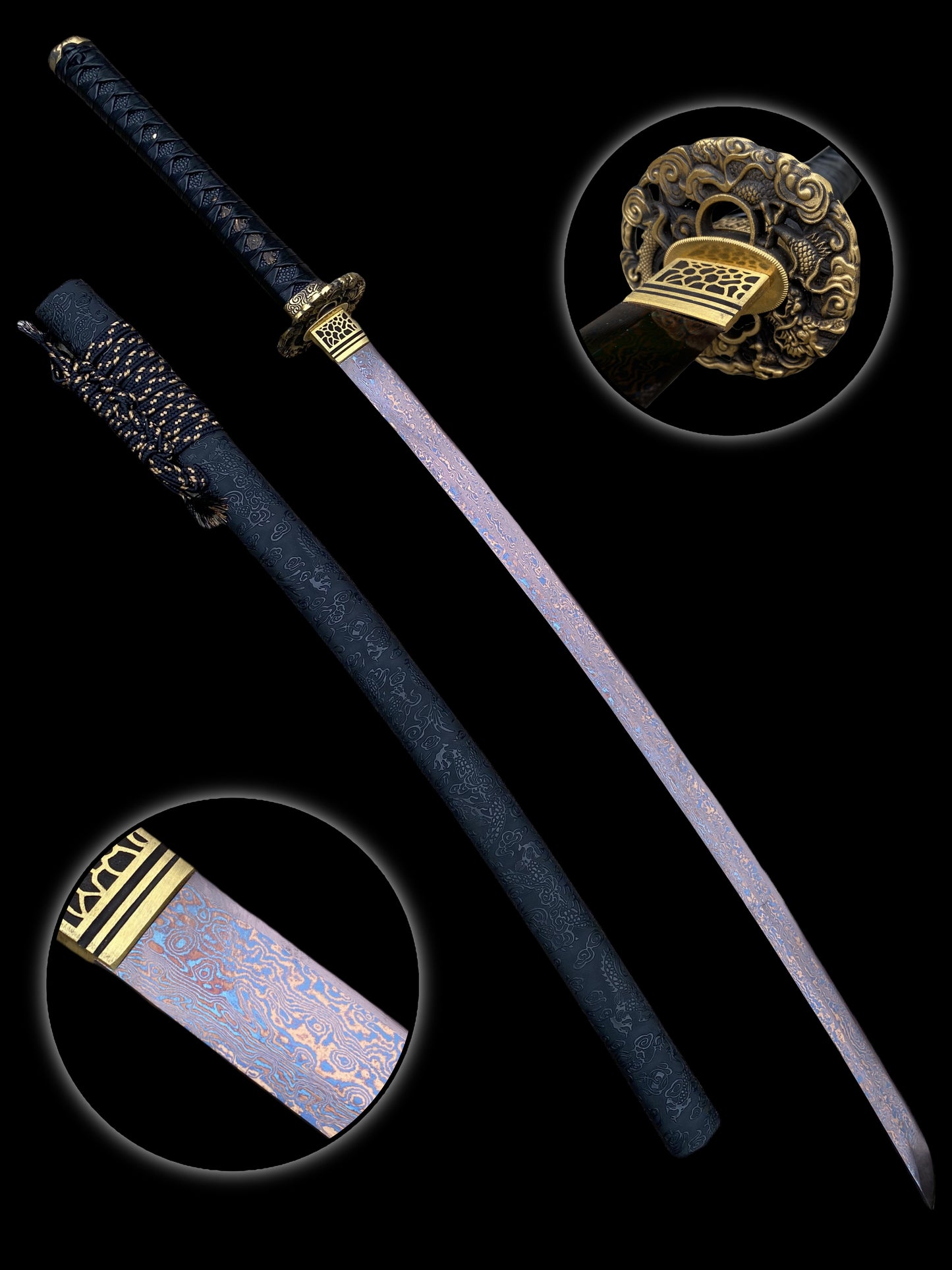 Japanese Katana- Black Shadow Serpent