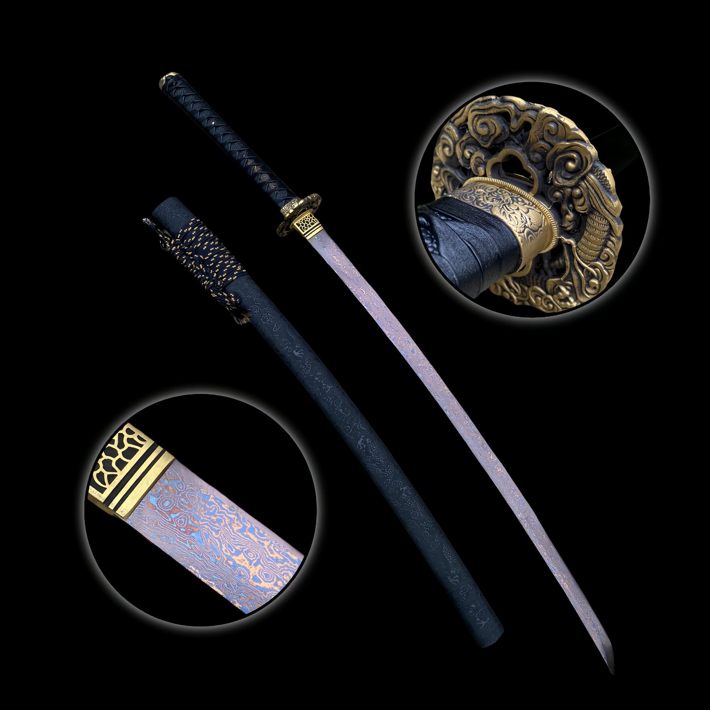 Japanese Katana- Black Shadow Serpent