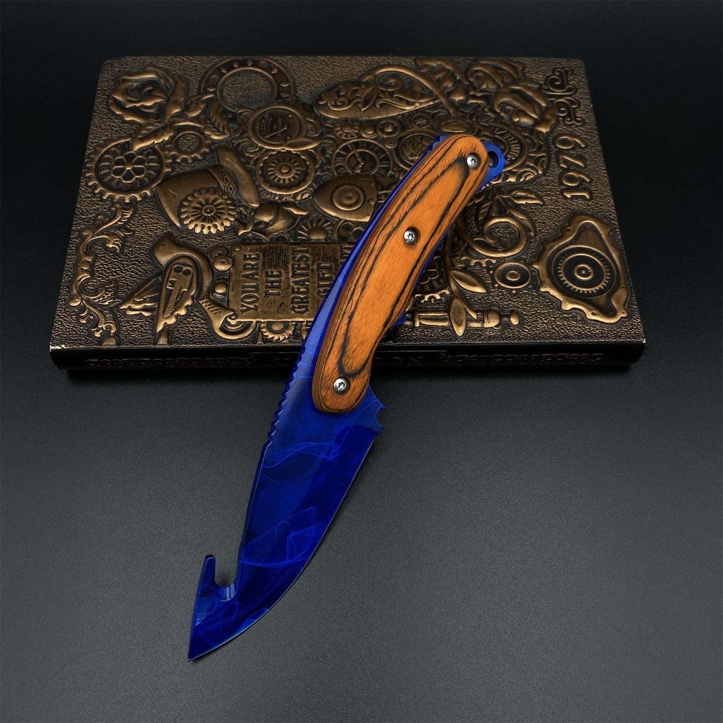 CS2 Doppler Phase 3 Gut Knife Outdoor Camping Knife 420 Steel For Collection