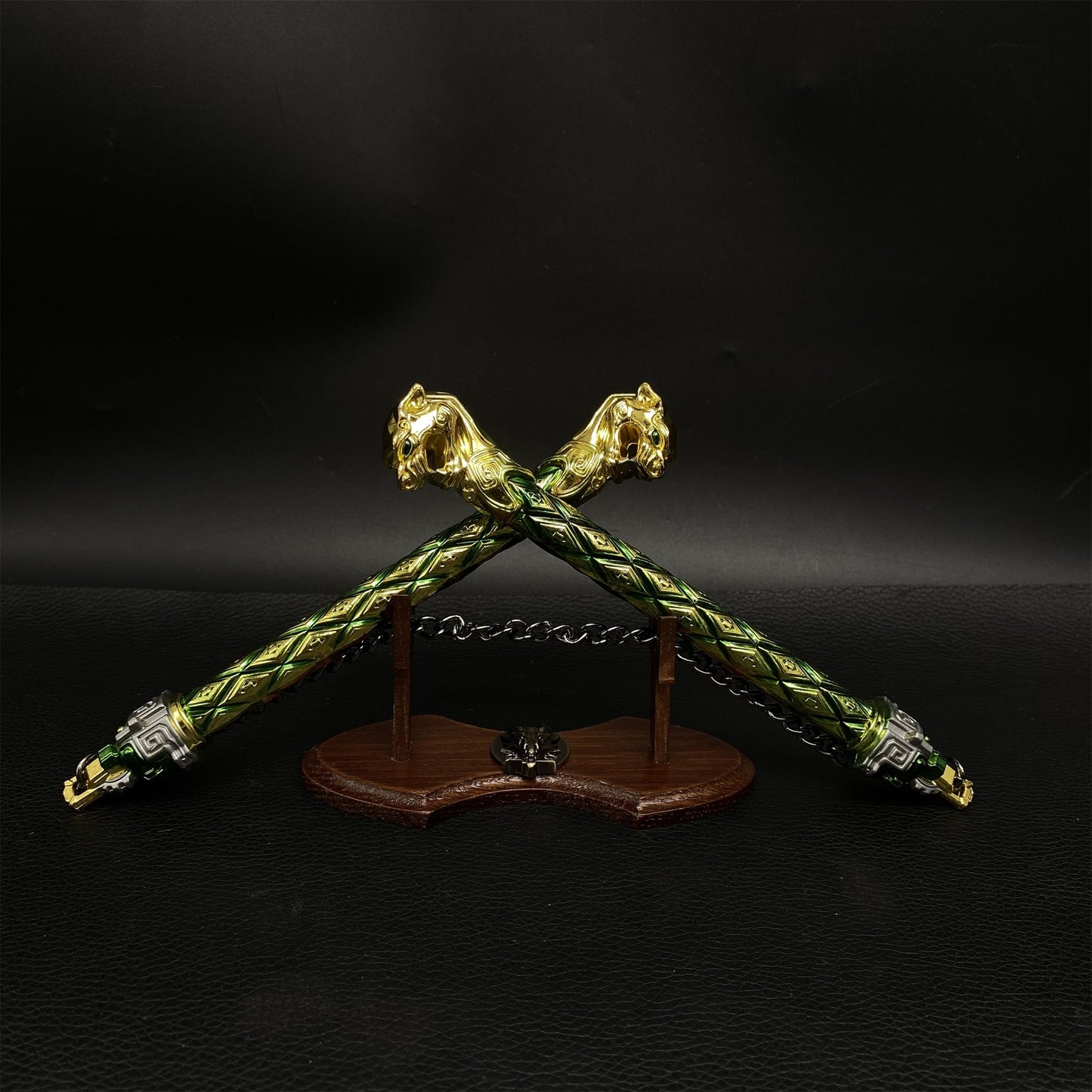 Metal Double Section Stick Tiger Swing Mini Replica Display Collection