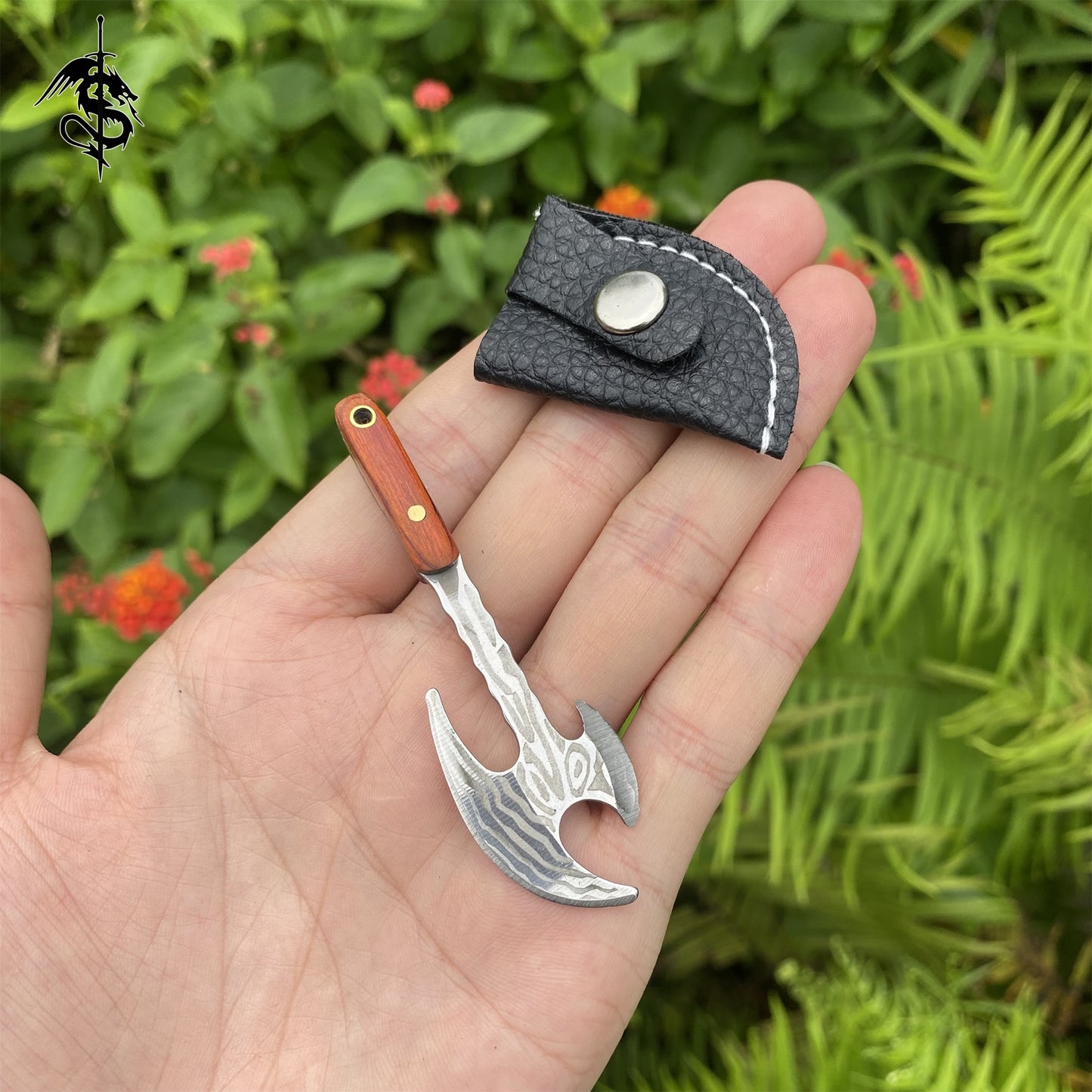 Tiny Axe Wooden Handle EDC Sharp Outdoor Tool Knife
