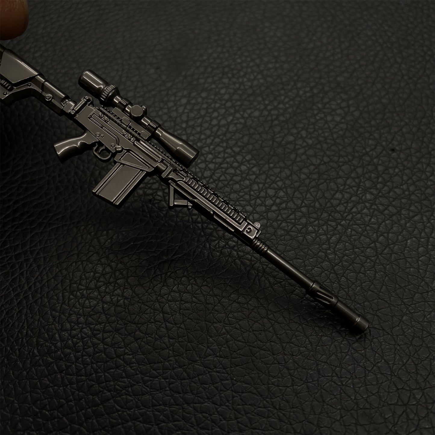 Tiny FAL Assault Metal Gun Keychain