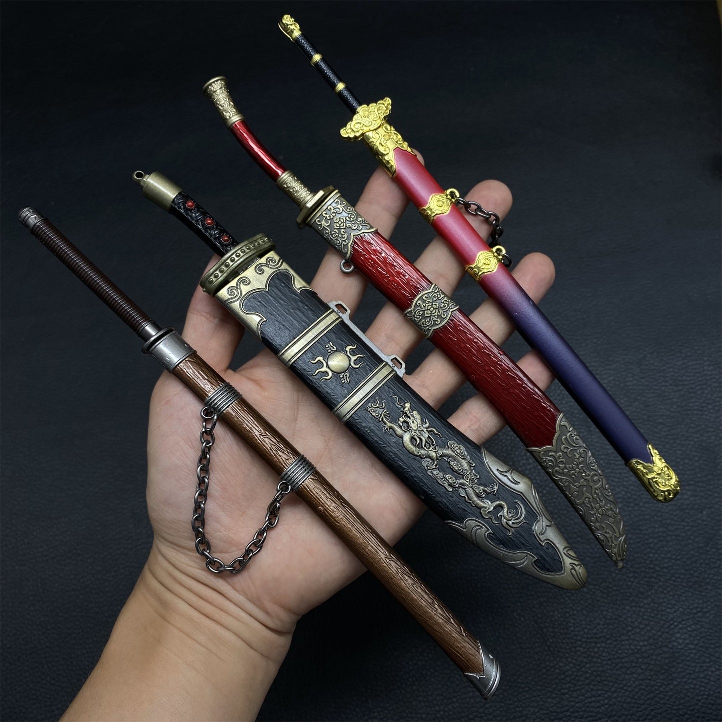 Chinese Ancient Famous Sword Metal Replica 4 In 1 Pack