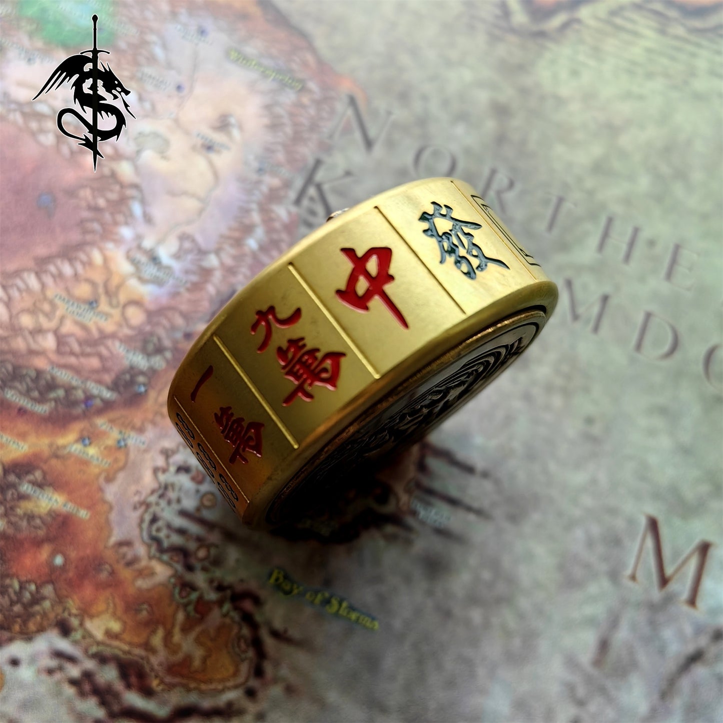 Brass Rotating Fidget Spinner Fun Mahjong Decompression Toy