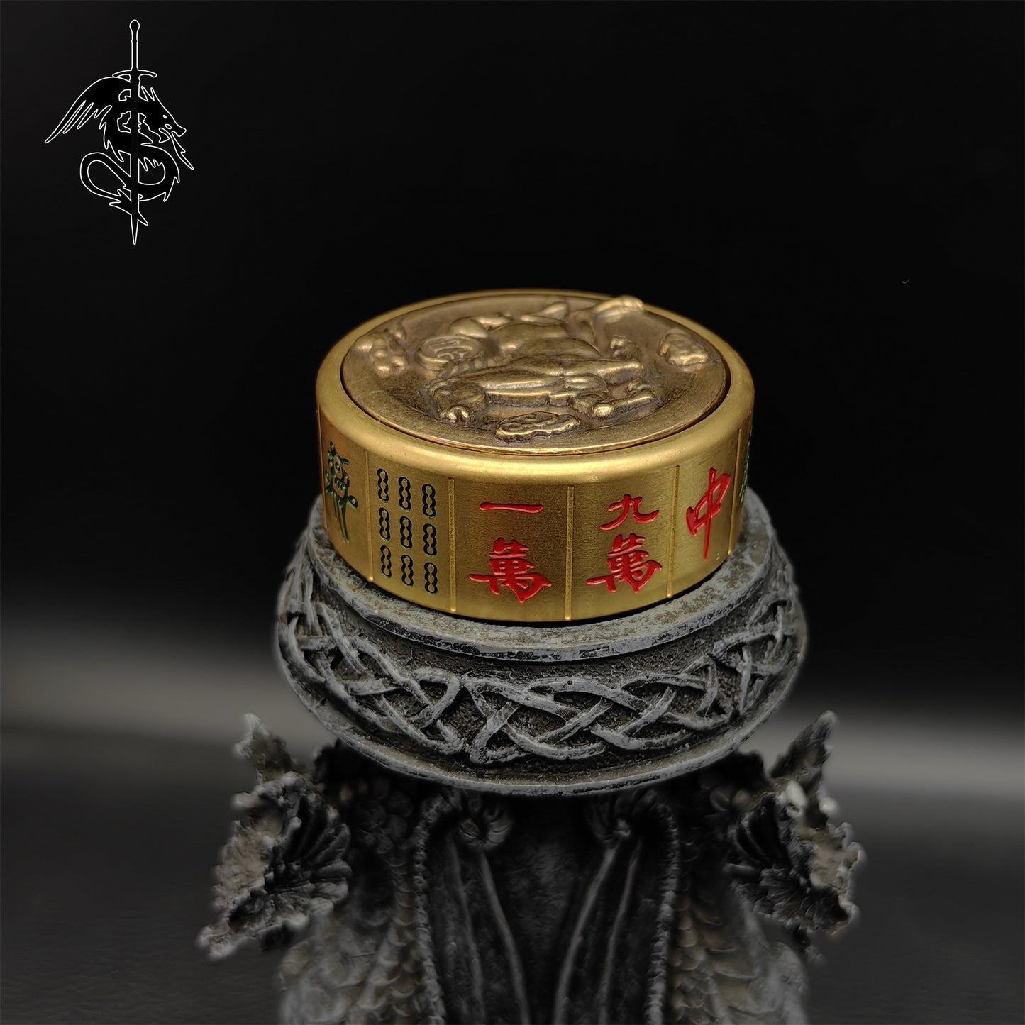 Brass Rotating Fidget Spinner Fun Mahjong Decompression Toy