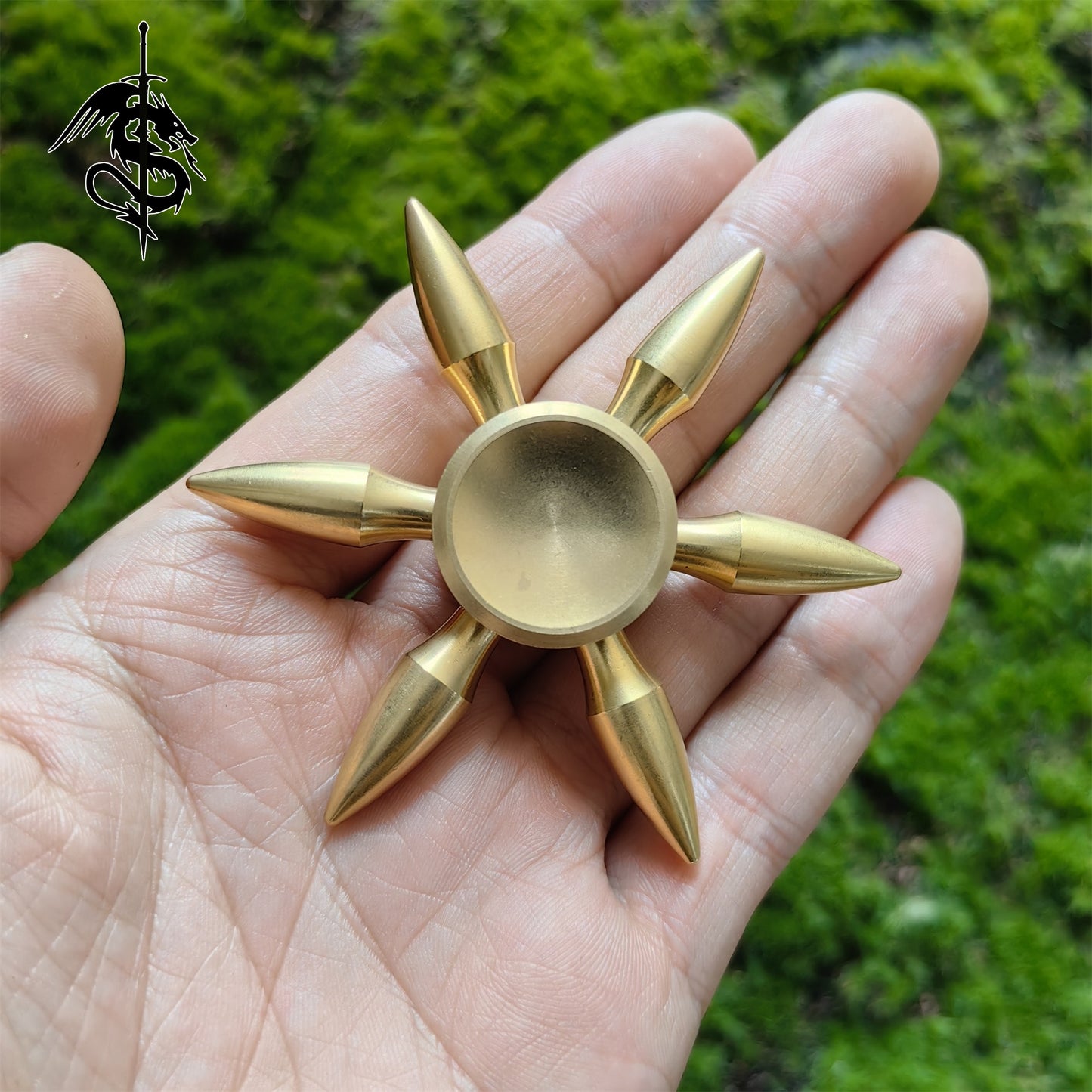 Brass Water Droplet And Sun Rotating Toy Fingertip Spinner